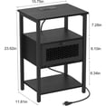 thumbnail image 7 of Nightstand with Charging Station, Bedroom Bedside Table with USB Ports and AC Outlets, Sofa Side End Table with Storage Drawer, Couch Side Table with Open Shelf for Living Room Office Dorm, 7 of 7