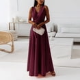thumbnail image 2 of Baqcunre Women's Summer Casual Sleeveless High Waist Long Dress Boho Dress Evening Dress Maxi Dress for Women Womens Dresses formal Dress New Years Eve Dress,Wine,Size M, 2 of 8