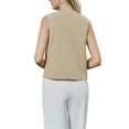 thumbnail image 3 of Vest Tops for Women Sleeveless Button Down Crew Neck Trendy Business Casual Waistcoat Top XS Khaki, 3 of 6
