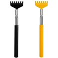 thumbnail image 1 of 2 pieces Back scratcher with rubberized handle (black and yellow), telescopic stainless steel back scratcher for head and back, extendable up to 68 cm, 1 of 4