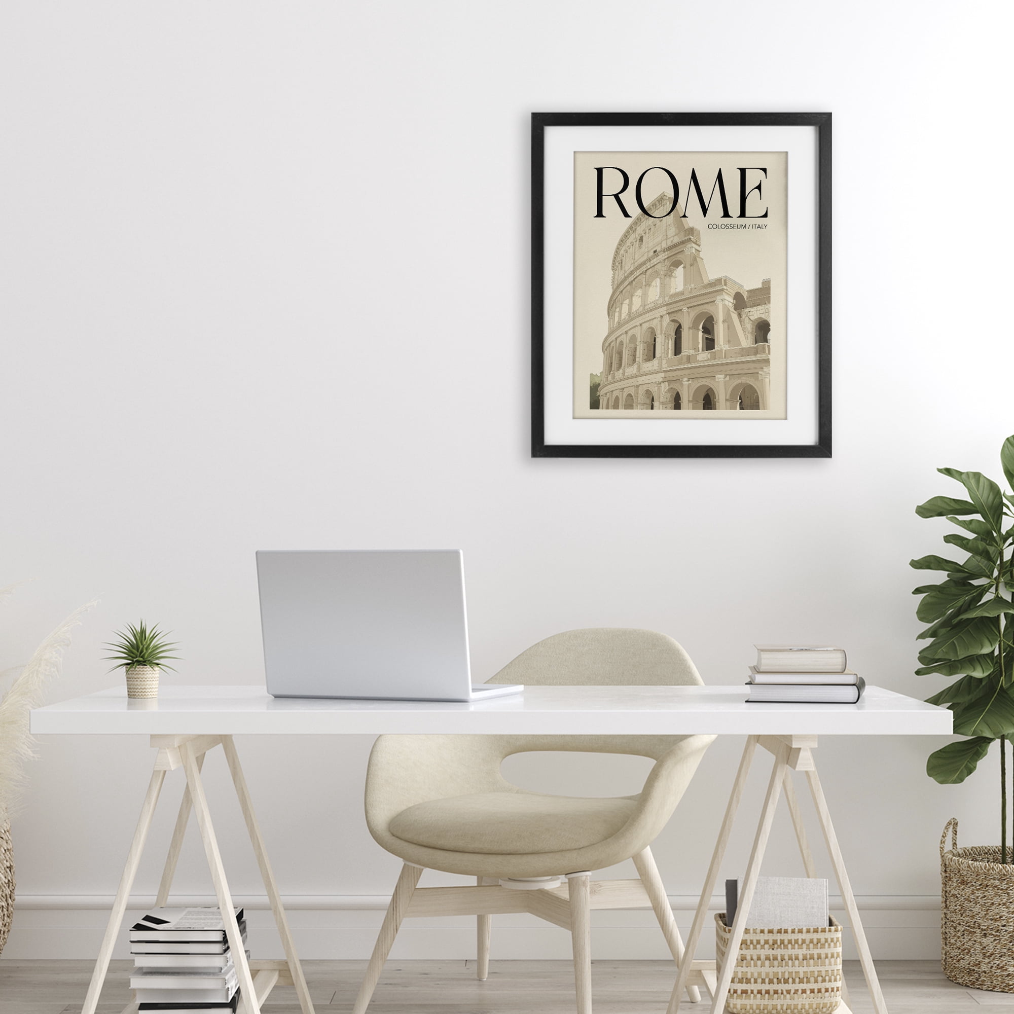 Stupell Industries Vintage Rome Colosseum Black Framed Print Under Glass, design by Andreas Magnusson