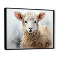 thumbnail image 2 of Designart "In Winter Beige Sheep painting" Animals Floater Framed Wall Art Print, 2 of 7