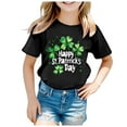 thumbnail image 4 of St Patricks Day Shirt Girls Short Sleeve Fashion Print Shirts Casual Crweneck T-Shirts Outerwear Tops Summer Clothing Black 6-7 Years, 4 of 4