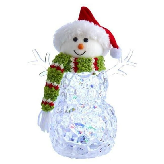 9.45 in. Battery-Operated Light-Up Snowman Table Piece