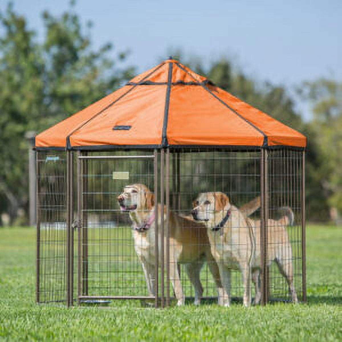 Pet Gazebo Indoor Outdoor Dog Kennel Play Pen with Waterproof Market-Top Cover, Desert Sunset, 5-ft
