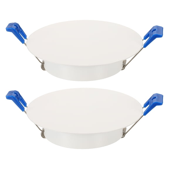 Uxcell 2Pcs 110mm/4.3" Round Ceiling Cover Plate, Downlight Hole Speaker Wall Hole Spring-Lock Decorative Steel Trim Cap Access Panel for 3.1-3.5" Ceiling or Drywall Openings, Matte White