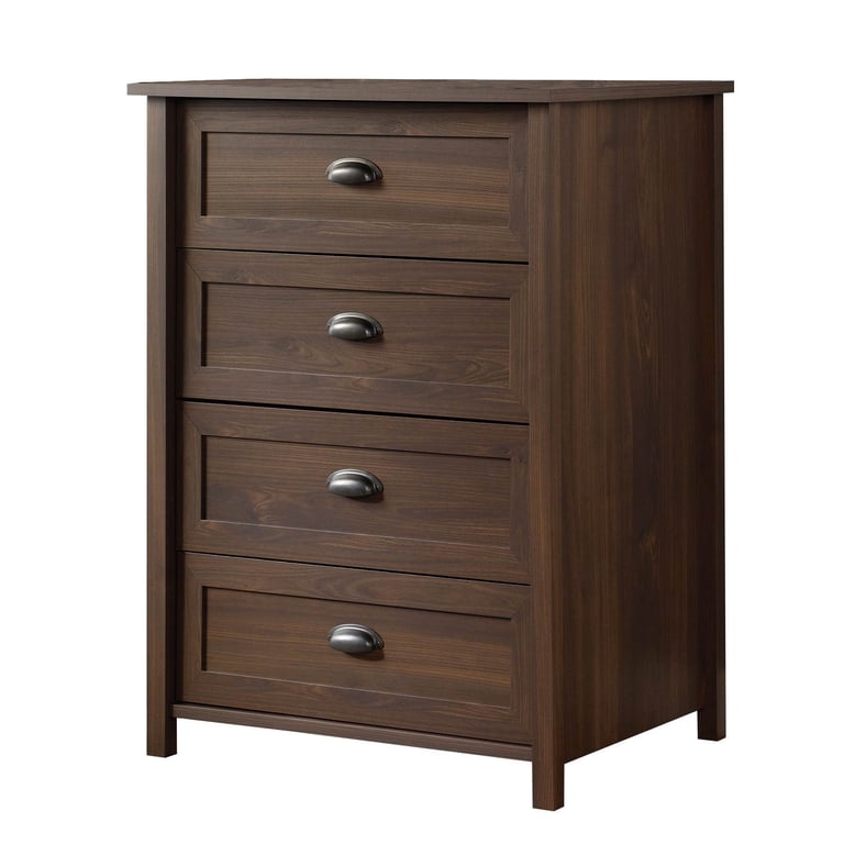 Sauder County Line 4-Drawer Dresser, Rum Walnut Finish - Walmart.com