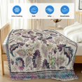 thumbnail image 4 of Purple Teal Ethnic Cooling Blanket,Lightweight Breathable Summer Throw Blanket with Double Sided Cold Effect,Boho Modern Geometric Abstract Art Picnic Blankets Bed Sheet for Hot Sleepers 40"x60", 4 of 8