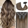 thumbnail image 1 of Extensiones de pelo Ukira Mushroom Brown, 30 cm, 100 g, 7 unidades, con clip, 1 of 8