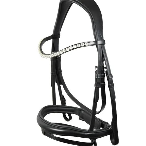 Snaffle Jumping Bridle |Premium English Bridle for Horses| Soft Padded Anatomical Designer Stitched & Brass Buckles English Jumping Bridle for Horses