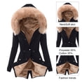 thumbnail image 4 of Ettsollp Winter Down Coat Padded with Furry Hood And Pockets Zipper Closure Parka Windproof Heat Retention Daily Cold Weather Outwear Jacket, 4 of 8