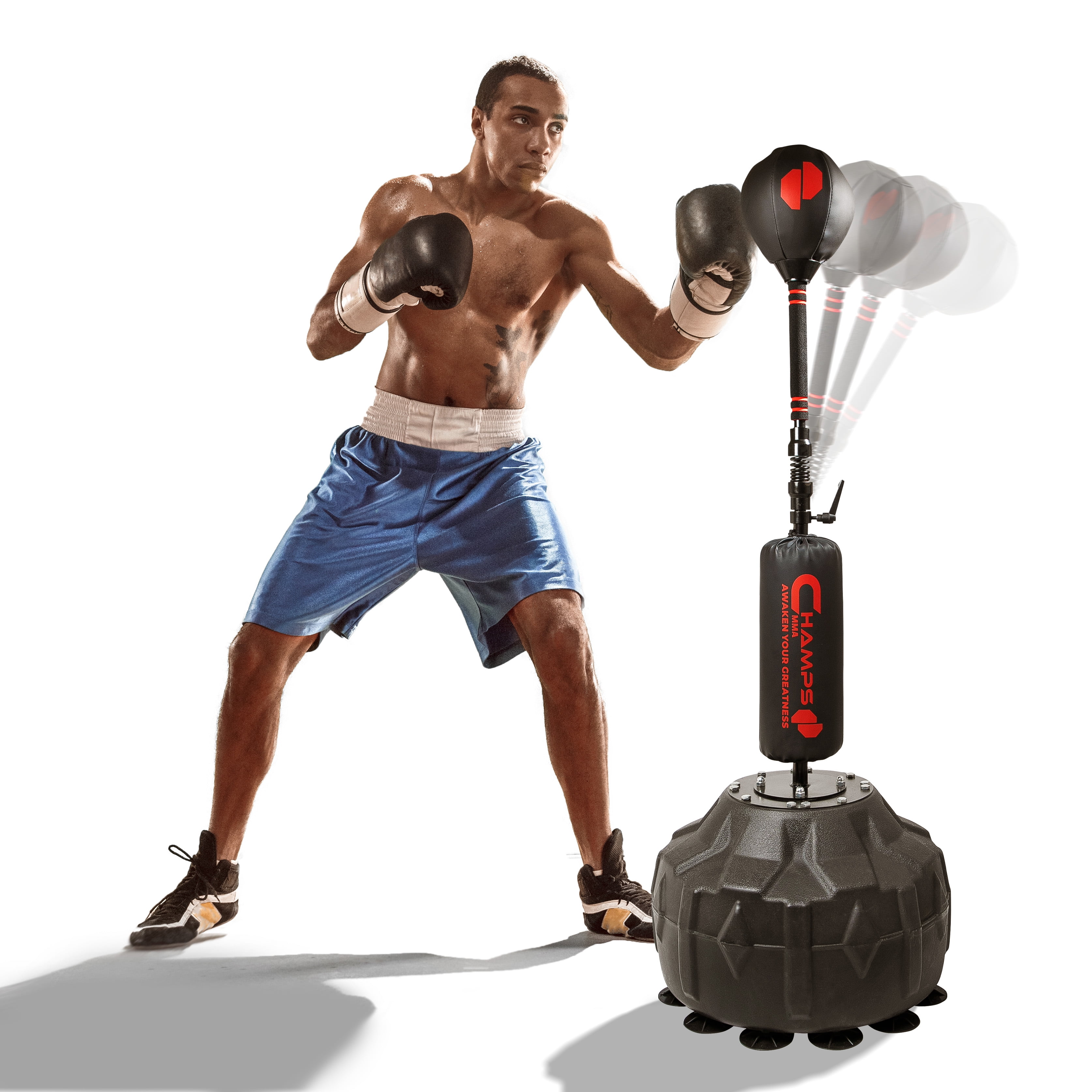 Koreyosh Punching Bag Reflex Freestanding Ball Speed Home Training Boxing Red 