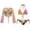 Artistic Palm Tree, variant on Palm Leaves Swimsuits Set for Women 3 Piece Triangle String Bikini Suit Casual Cardigan Swimsuit Cover-up for Summer Vacation