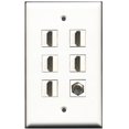 thumbnail image 1 of Ultra Spec Cables 5 Port HDMI 1 Coax Cable TV- F-Type Wall Plate, 1 of 1