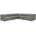 thumbnail image 1 of Sectional Sofa Set, Faux Vegan Leather, Grey Gray, Modern Contemporary Urban Design, Living Lounge Room Hotel Lobby Hospitality, 1 of 10