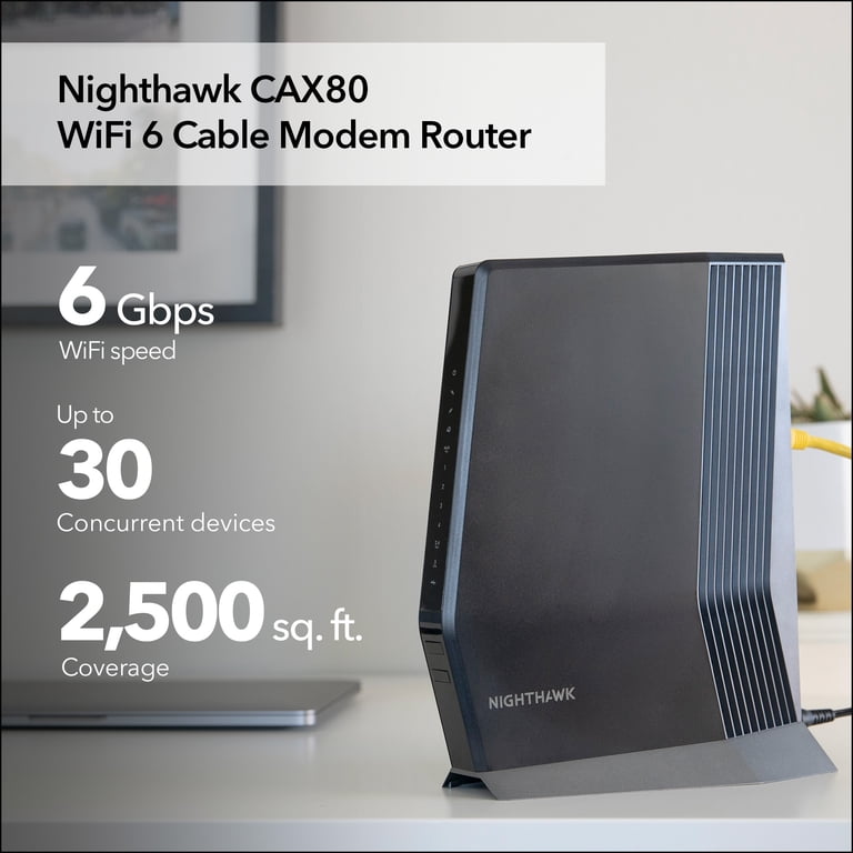 NETGEAR Nighthawk AX6000 WiFi 6 Cable Modem Router, DOCSIS 3.1