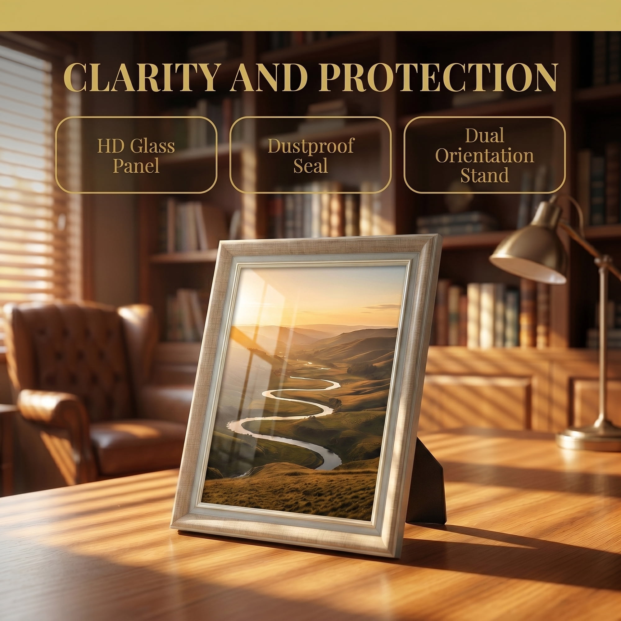 Unique Bargains Aesthetic Ins Wood Photo Frame Linen 4" x 6"