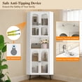 thumbnail image 2 of 73" Corner Cabinet, Metal Storage Cabinet with Doors & Adjustable Shelves, Space-Saving Organizer for Entryway, Bathroom, Bedroom, Living Room, 2 of 12