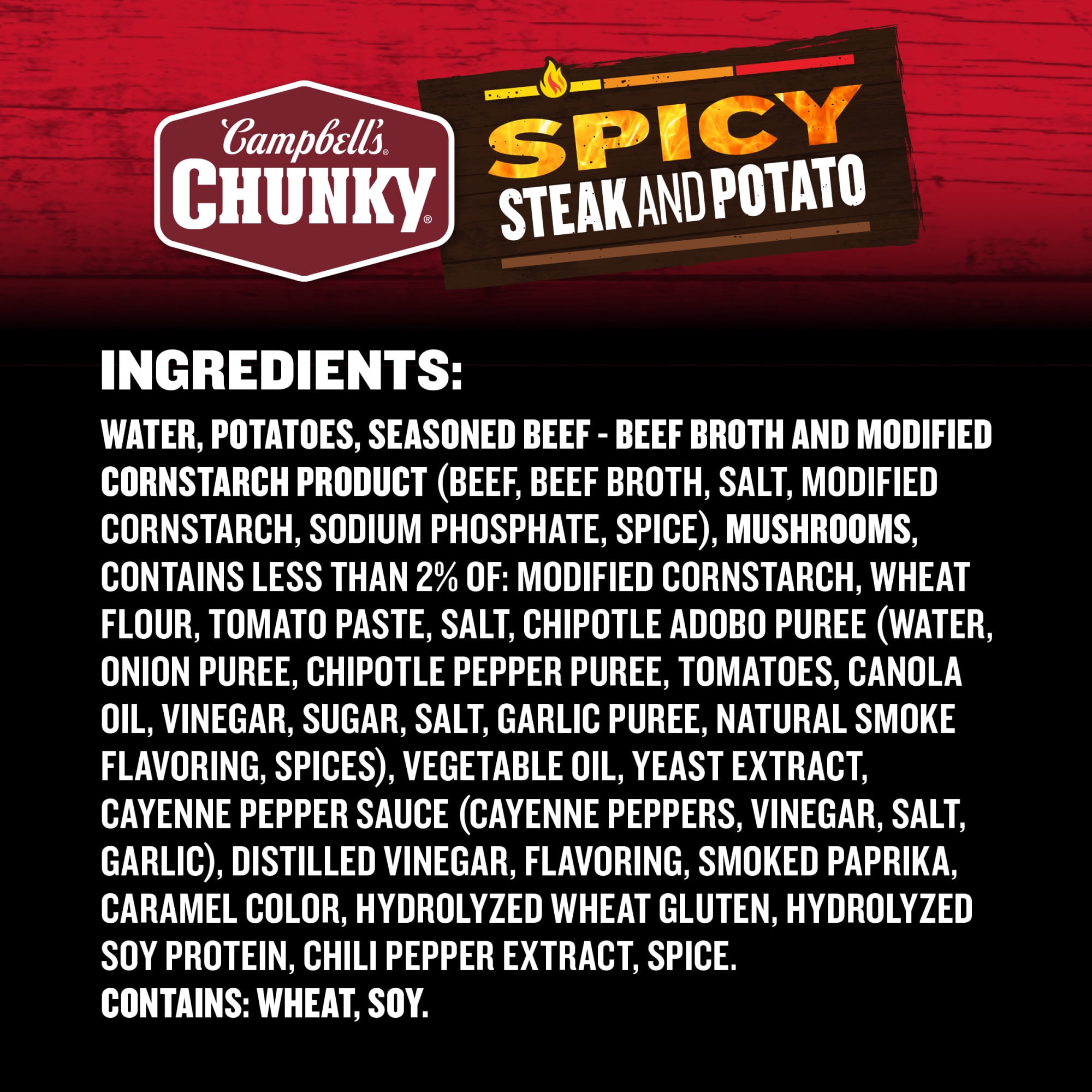 (12 pack) Campbell's Chunky Soup, Spicy Steak and Potato Soup, 18.8 oz Can