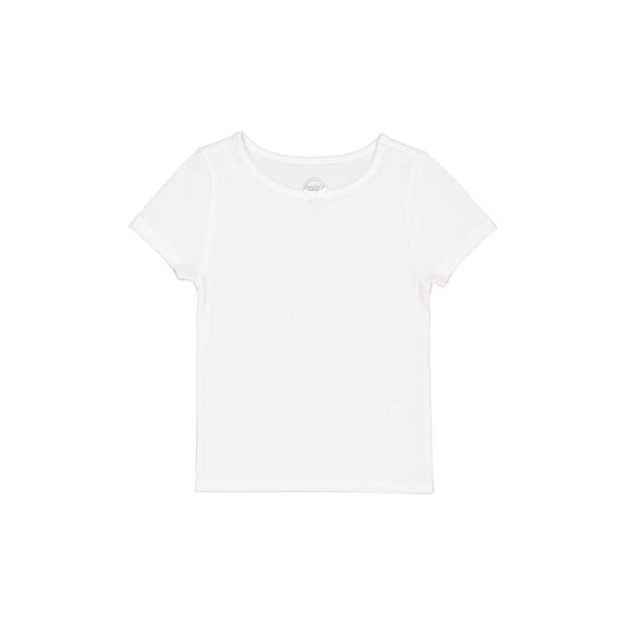 Wonder Nation Girls Short Sleeve Rib Tee, Sizes 4-18 & Plus
