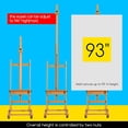 thumbnail image 4 of Easel Stand for Painting and Display, Adjustable H Frame Floor Art Easel for Drawing, Heavy Duty Beech Wood Hold Canvas up to 146", 4 Wheels & Storage Tray - Professional for Sign, Studio, 4 of 7