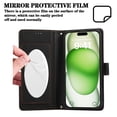 thumbnail image 6 of Allytechgroup Wallet Case for Apple iPhone 16 with Crossbody Strap Hand Wrist, Makeup Mirror Cards Slots Cash Pocket RFID Blocking Flip Stand Slim Case Cover for iPhone 16, Black, 6 of 10