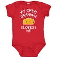 thumbnail image 3 of Inktastic My Great Grandma Loves Me with Taco Illustration Boys or Girls Baby Bodysuit, 3 of 5