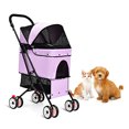 thumbnail image 1 of Costway Poussette Pliable pour Chat Chien Animaux de Compagnie Sans Installation Panier Grande Capacité Rose, 1 of 10