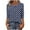 Navy, variant on Lenpel Women's 3/4 Length Sleeve Tops Trendy Spring Summer Half Button Printed Casual T-Shirts Tunic Tee Blouses