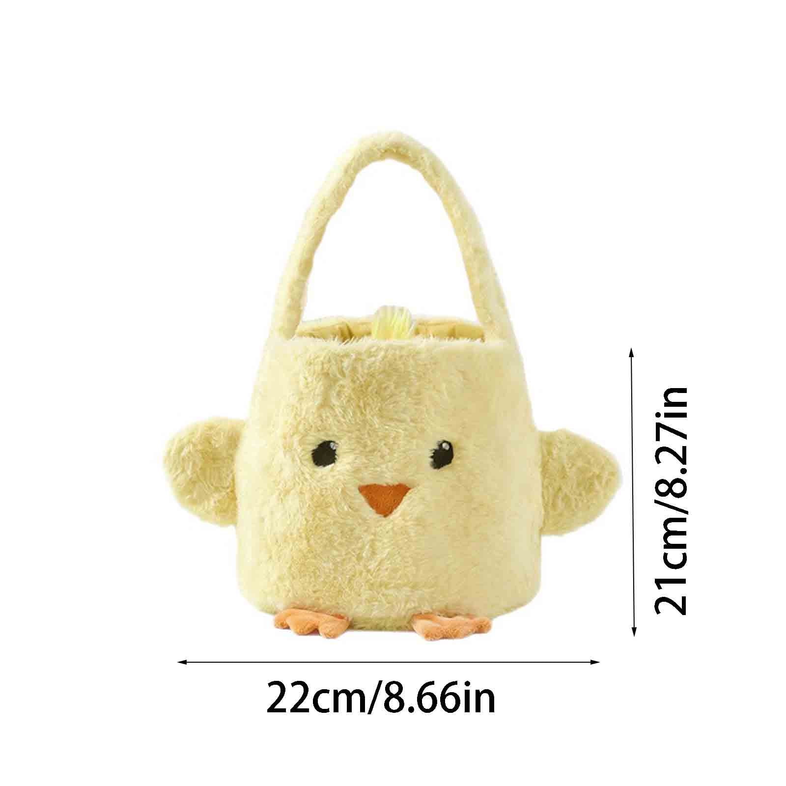 REZUOFI 3 Pcs Easter Basket Bag with Handles for Egg Storage and Home Decor, Cute Chick Pattern Reusable Tote for Spring Party Supplies and Holiday Gifts