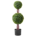 thumbnail image 4 of 2 Pack 3' Artificial Boxwood Topiary Tree Faux Plant UV Decor In/Outdoor, 4 of 6