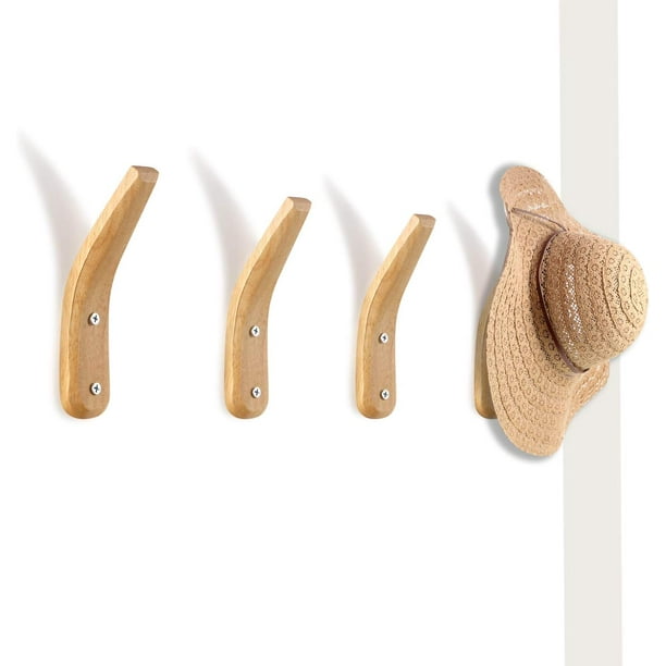 Perchero de pared de estilo moderno de mediados de siglo para una apariencia atemporal, ganchos de madera de haya con diseño minimalista, fácil instalación para una configuración rápida, ganchos para