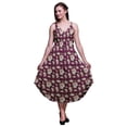 thumbnail image 1 of Bimba Robe Midi de Plage à Imprimé Floral pour Femmes, à Bretelles, Tenue d'Été de Resort-Moyenne, 1 of 1