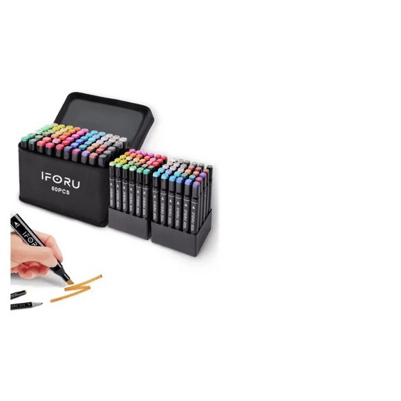 Marcadores doble punta 60 colores Malubero Malu730