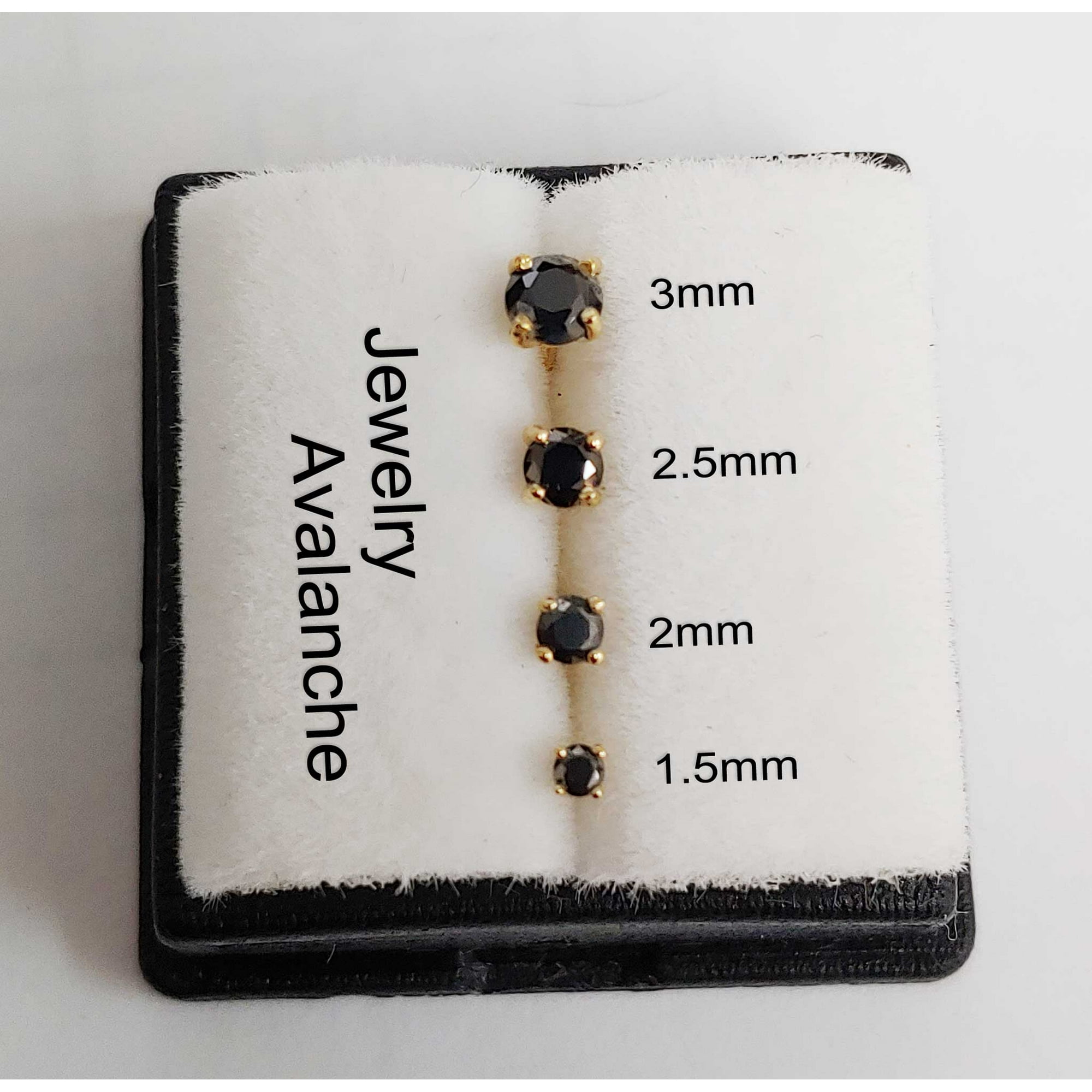 Solid 22G 14Kt Yellow Gold Prong Set 3MM Black Moissanite Ball-end