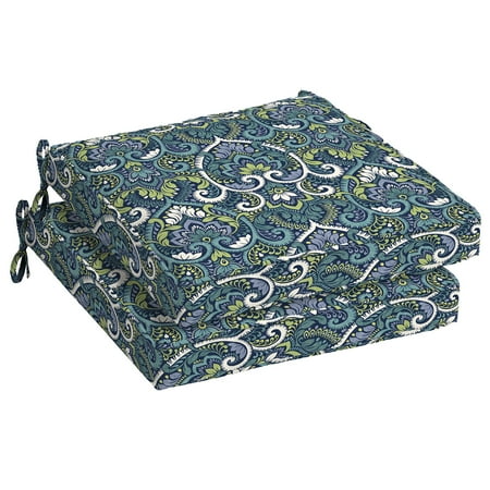 The Patio Aurora Arden Selections Sapphire Aurora Damask 21 x 21 in. Outdoor Dining Seat Cushion, Set of 2 ()