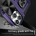 thumbnail image 3 of for iPhone 12 Pro Case Heavy Duty with Camera Cover, Build in Kickstand & Magnetic Car, Military Grade Armor Protection Cover,Sturdy Rugged Shockproof Case For iPhone 12 Pro, Purple, 3 of 10