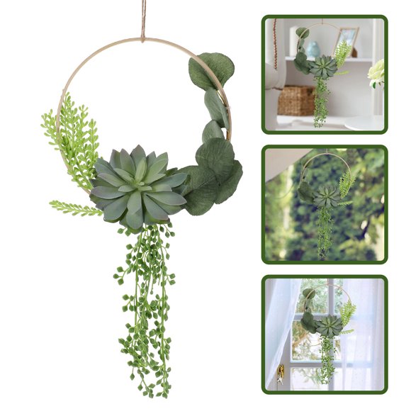 VERDANVERSE Wreaths for Indoors Hanging Plants Decor Green Bamboo Arrangement 1Pcs