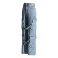 thumbnail image 3 of Panan Women's High-Rise Denim Cargo Pants with 6+ Functional Utility Pockets, Eye-Catching Cut-Out Details and Relaxed Fit, 3 of 14