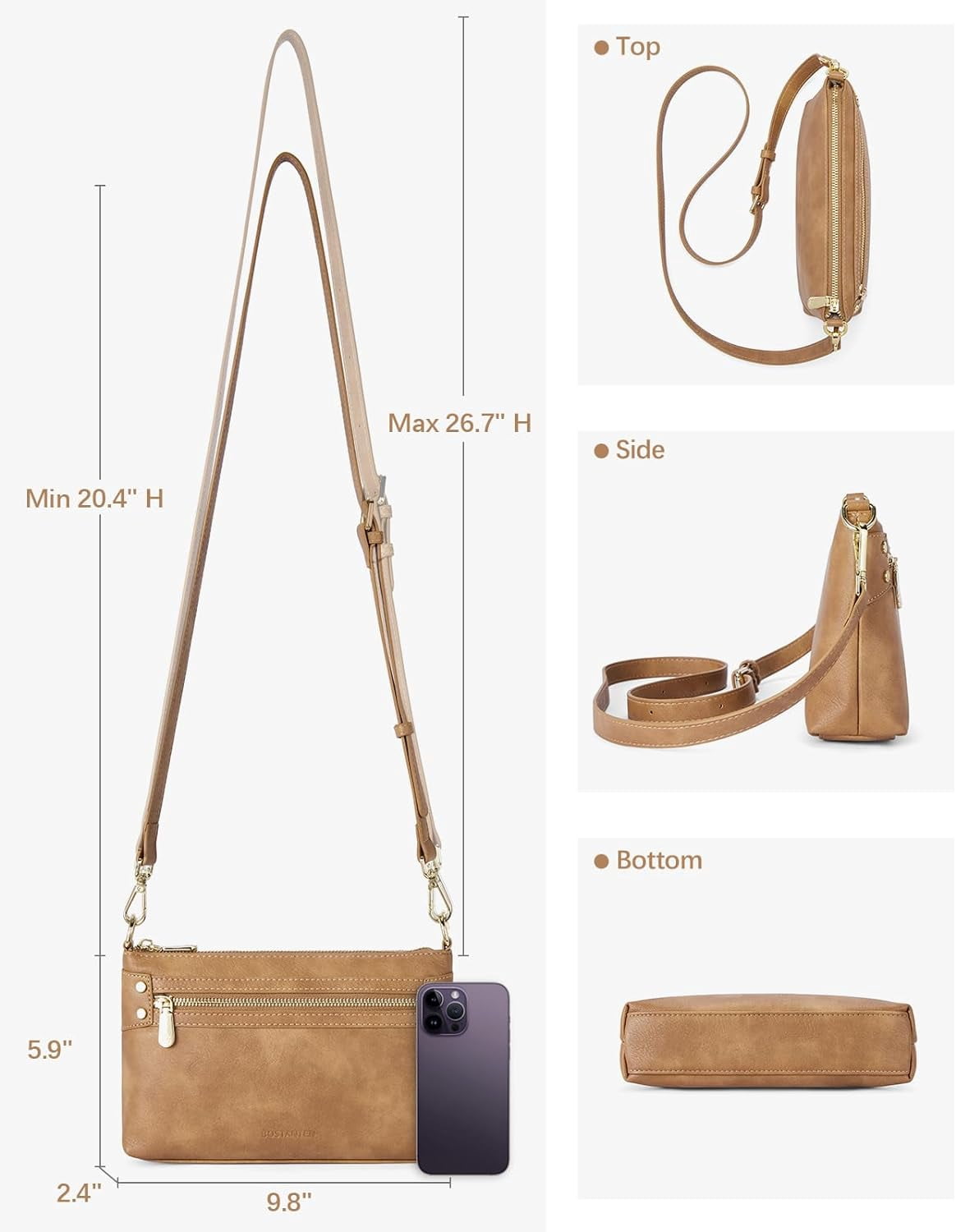 Small Purses for Women Crossbody Bags Leather Wristlet Purses Envelope Clutch Purse