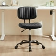 thumbnail image 7 of Atilioo Office Desk Chair, Armless Computer Chair with Wheels, PU Leather, Lumbar Support, 360° Rolling Swivel Task Chair for Home Office, Black, 7 of 7