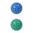 thumbnail image 1 of lionlar 2Pcs Acrylic 100 Sided Polyhedral for Board Game Blue Green, 1 of 7