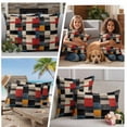 thumbnail image 5 of Colorful Geometric Outdoor Waterproof Pillow Covers, Modern Abstract Art Block Decorative Square Throw Pillowcase Sofa Cushion Sham for Patio/Couch/Chair, 16"x16" 2 Pack, 5 of 8