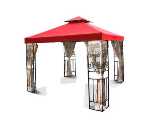 Details about   10x10 Replacement Canopy Top Patio Pavilion Gazebo Sunshade Silvery RED Cover 