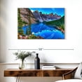 thumbnail image 3 of Elephant Stock Moraine Lake At Daybreak Photography Wall Art - Horizontal Canvas Wall Art - Living Room Wall Decor - Nature Canvas - Blue And Gray Decor - 36" x 24", 3 of 8