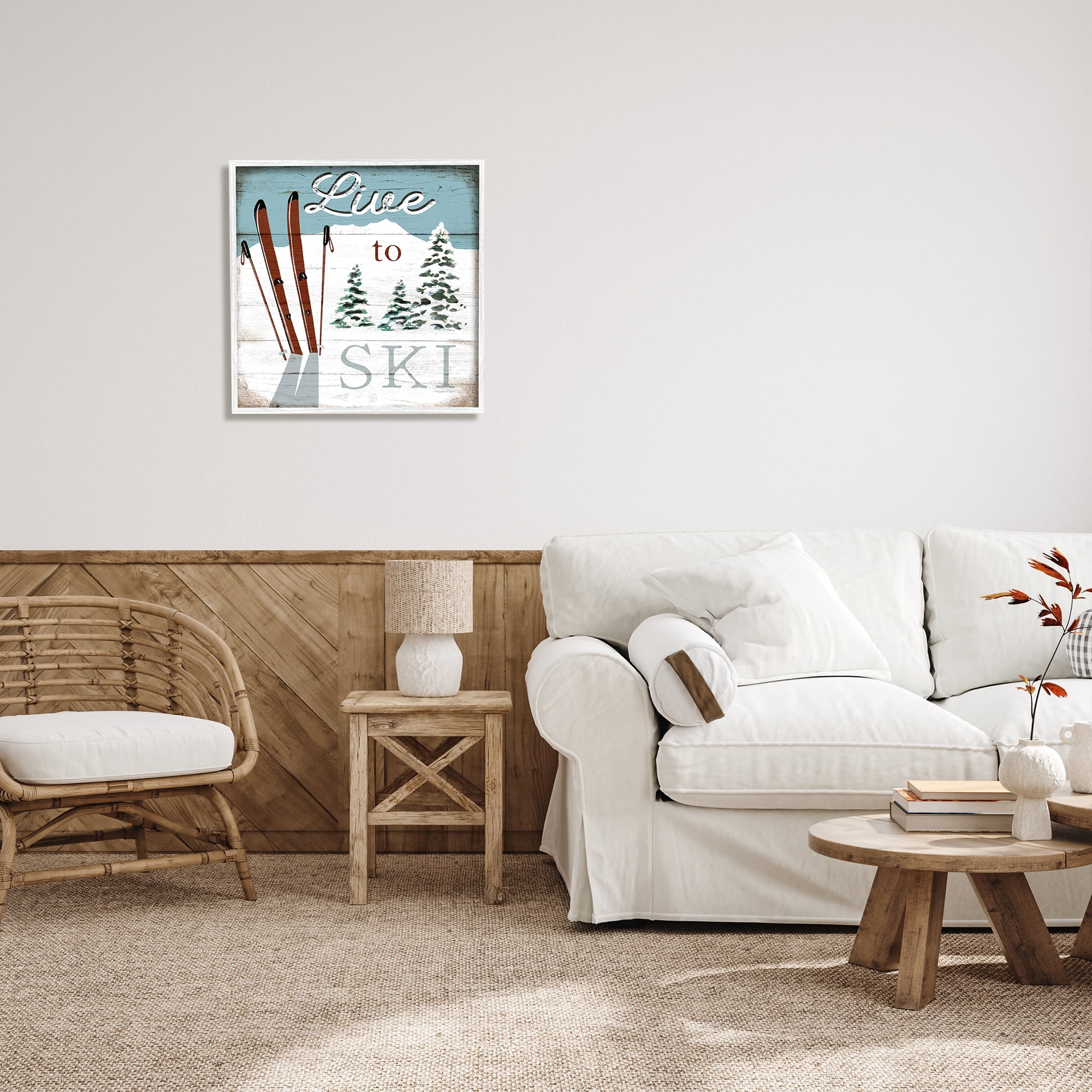Stupell Industries Live To Ski Rustic Snow Sports Rustic Cabin, 24 x 24, Design by Elizabeth Tyndall