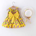 thumbnail image 4 of PEASKJP Baby and Toddler Girls Organic Cotton Halter Sleeve A-Line Dress Ruffle Dress Yellow, Sizes 11, 4 of 4