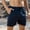 Navy, variant on Men's Solid Color Stretch Beach Shorts Sports Fitness Training Breathable Shorts with Pockets