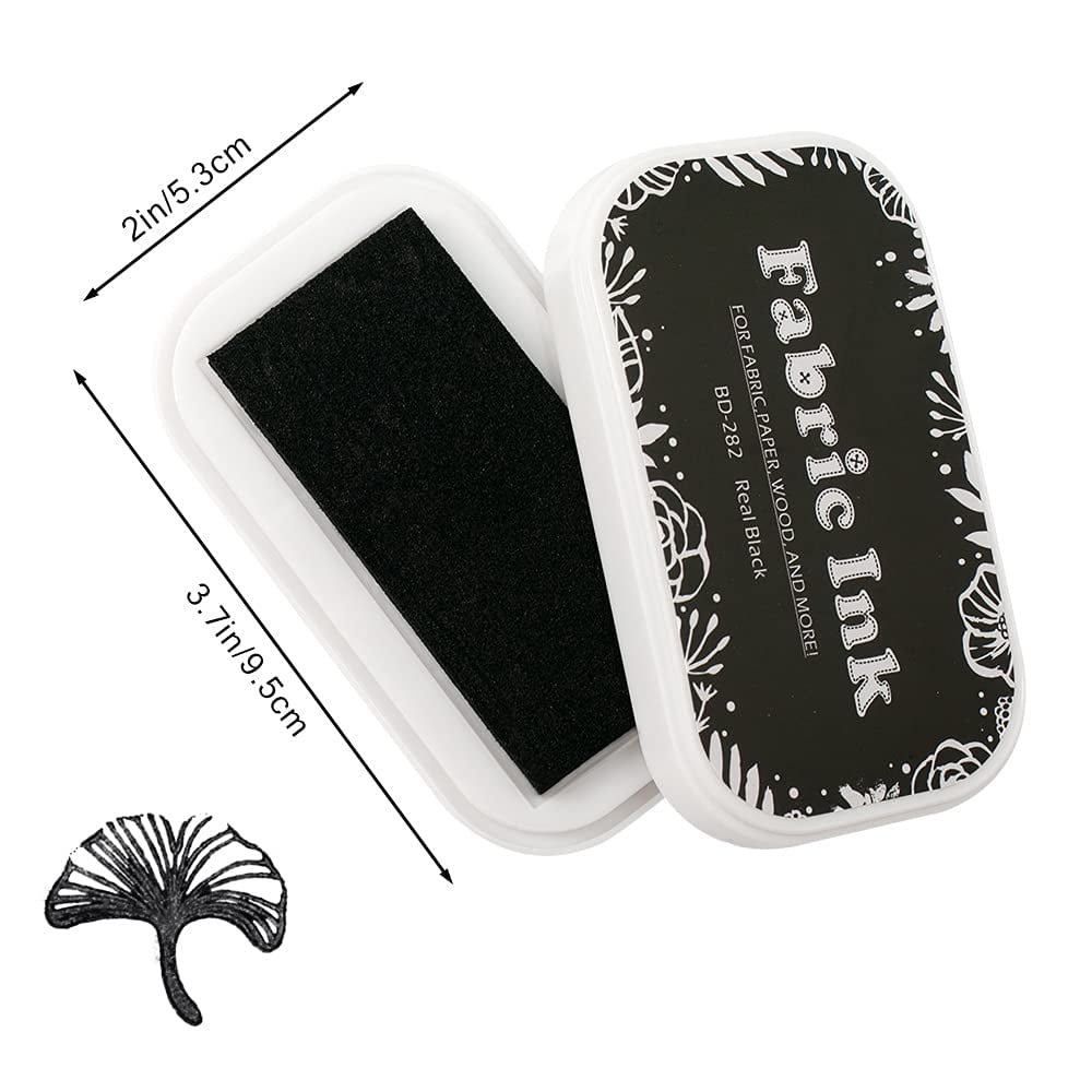2PC Fabric Ink Pads for Rubber Stamps, Washable Craft Ink Pads for Card Making Scrapbooking, Permanent Ink Pads for Wood, Paper, 3.7 x 2.1 Inch