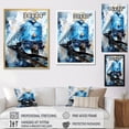 thumbnail image 4 of Designart "Blue Train Geometric Momentum III" Modern Floater Framed Canvas Art Print, 4 of 7